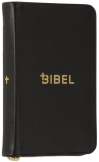 Die Bibel – Schlachter 2000 – Miniaturausgabe (Kalbsleder, flexibler Einband, schwarz, Goldschnitt, Reißverschluss)