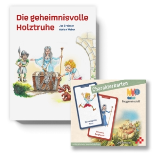 Basisset: Buch «Die geheimnisvolle Holztruhe» und Charakterkarten